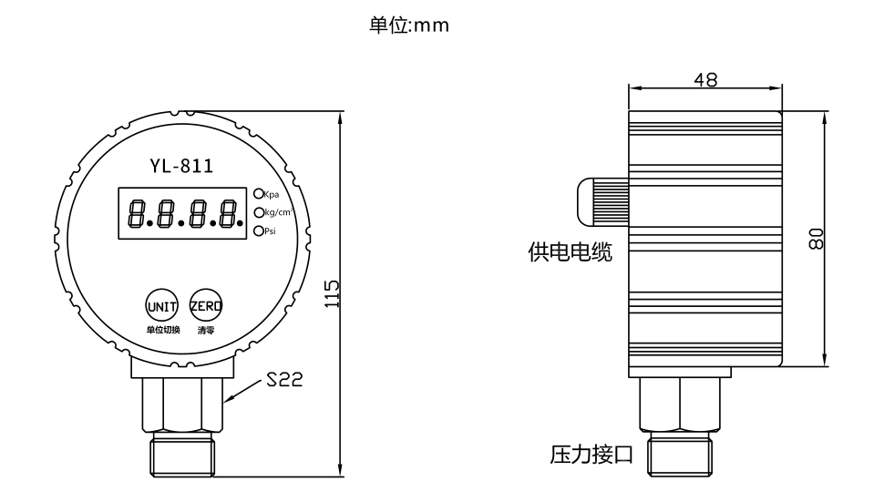 YL-811尺寸圖